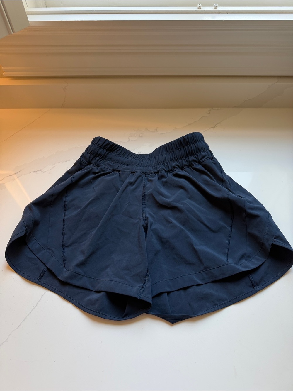 lululemon athletica Navy Running Shorts with Curved Hem